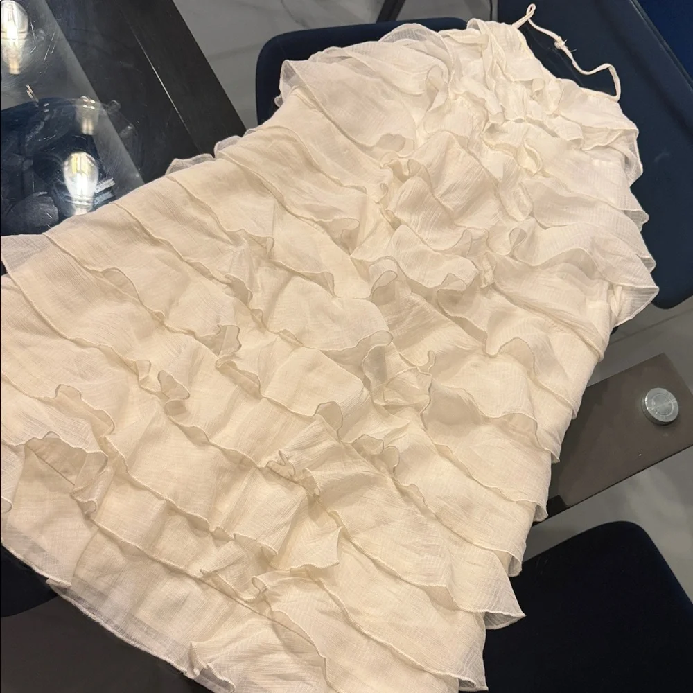 Chic Ivory Ruffle Dress - Picture 1 of 7